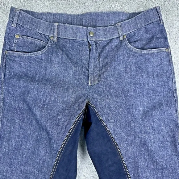 HKM Texas Dual-Tone‎ Denim Riding Jeans Men's 44 Equestrian Moto Hybrid Style - Picture 4 of 16